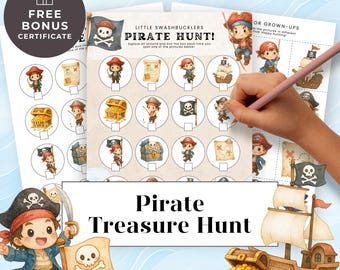 Pirate Scavenger Hunt Game for Kids, Printable Indoor Treasure Hunt ...