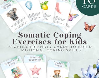 Somatische Bewältigungstechniken für Kinder, Nervensystem Übungen, Erdungstechniken, Emotionsregulierung, Kinder-Therapie-Hilfsmittel, SOMCSK