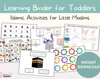 Muslim Toddlers Busy Binder, Islamic Learning Binder for Little Muslims, Ramadan Activities for Children, Ramadan Gift for Muslim Toddlers