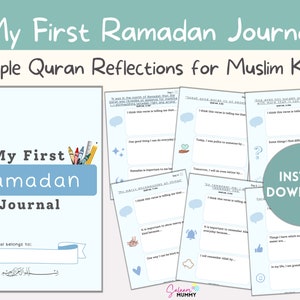 Mi primer diario de Ramadán para niños / Diario islámico para niños / Reflexiones del Corán / Estudio del Islam sobre niños musulmanes / Desafío del Corán sobre el Islam