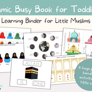 Islamic Toddlers Busy Book, Islamic Activities for Muslim Kids, Ramadan Learning Binder, Ramadan Gift for Muslim Toddlers, Learn about Islam