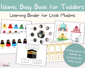 Islamic Toddlers Busy Book, Islamic Activities for Muslim Kids, Ramadan Learning Binder, Ramadan Gift for Muslim Toddlers, Learn about Islam