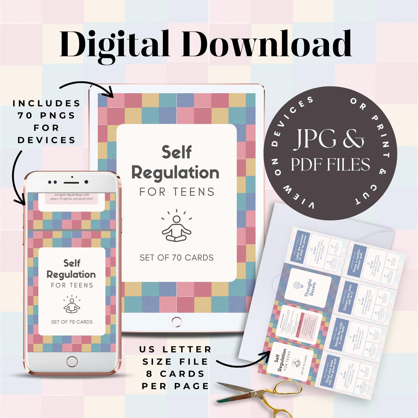 Self Regulation Cards for Teens, Emotional Coping Skills, Mindfulness ...