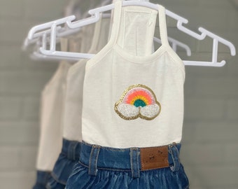 Denim Dress for Dog Harness Rainbow Dress for Dog Clothes for Cat Sweater for Small Dog Dress for Cat Shirt for Puppy Dress Cute Pet Dress