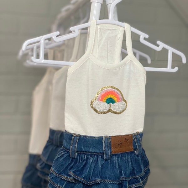 Denim jurk voor hondenharnas Regenboogjurk voor honden Kleding voor katten Trui voor kleine hond Jurk voor kat Shirt voor puppyjurk Schattig huisdierjurk