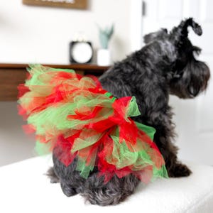 Christmas Dress for Dog Tutu Formal Clothes for Pet Skirt Custom Color Holiday Outfit for Pup Adjustable Apparel for Dog Seasonal Wardrobe