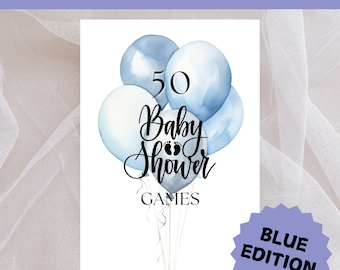 50 Blue Baby Shower Games Bundle: Fun Party Pack (Digital Download)