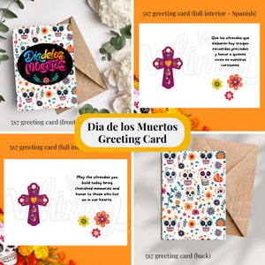 Dia De Los Muertos Grußkarte - Tag der Toten - 13 x 18 bearbeitbare Canva Vorlage - zum Selberdrucken oder Abzüge bestellen
