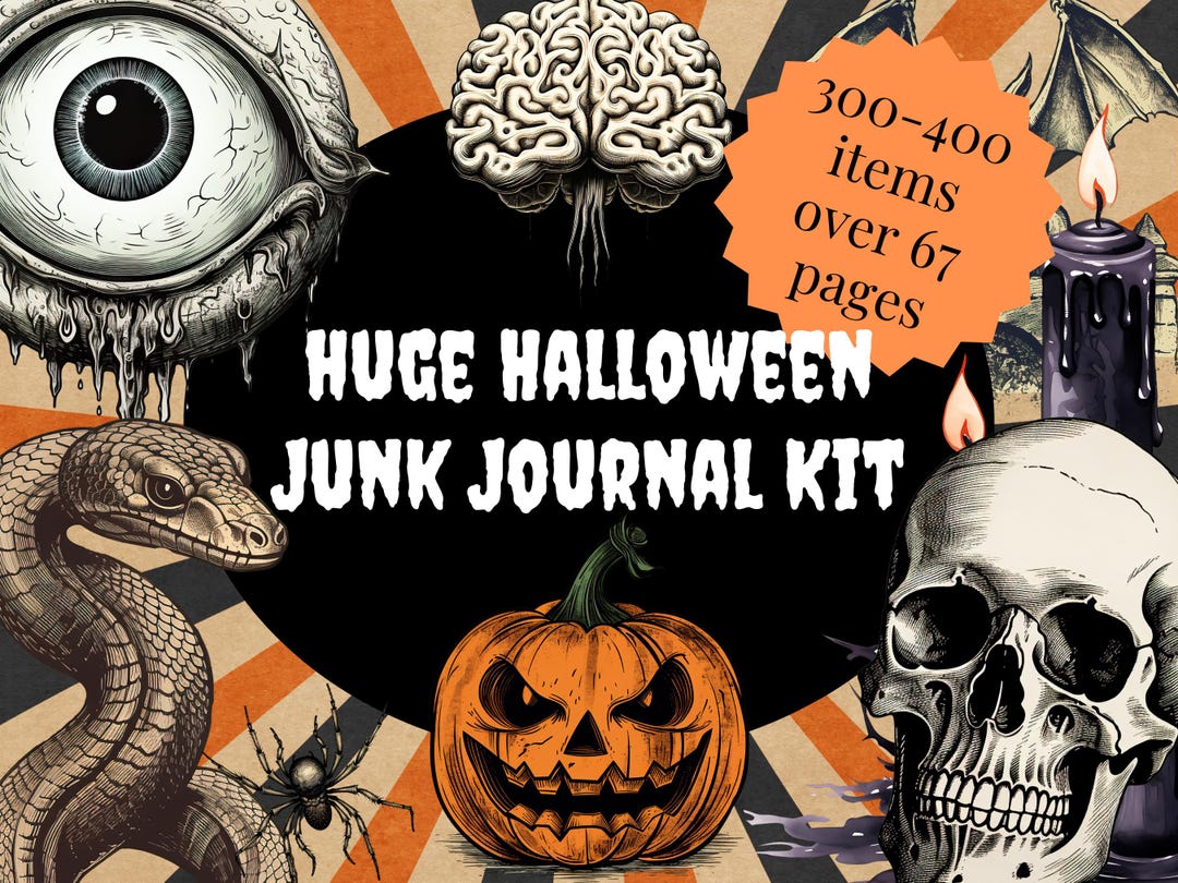 Halloween Junk Journal Kit: Vintage Spooky Ephemera (digital Download ...