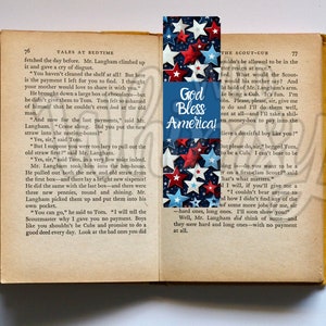 Set of 6 Printable Bookmarks 2x6: God Bless America, Patriotic, Red, White &amp; Blue, America ...