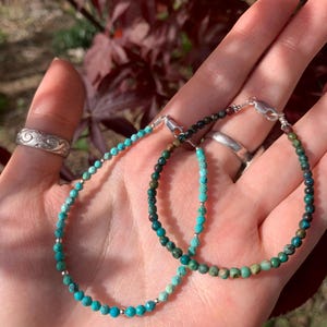 Turquoise and Sterling crystal bracelet 7”