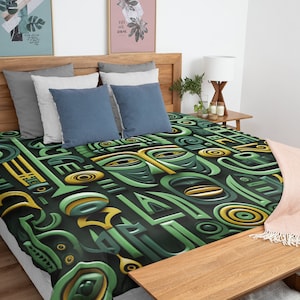 King, Queen African Microfiber Duvet Cover, Ankara Bedding, Ankara Blanket, Abstract Print Blanket, African Home Decor, African Bed Spread