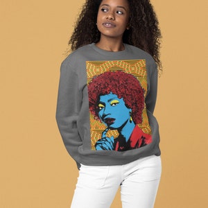 Women Sweatshirt / Black Girl Top /Black Girlfriends / African woman wear/ Afrocentric Crewneck/ Crewneck Sweatshirt/ Womens Gymwear