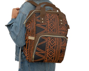 Mudcloth Diaper Bag/Ankara Print Backpack/ Ankara Texture/Diaper Bags/Diaper Bag Backpacks/Baby Gifts/Unisex Baby Shower Gift /