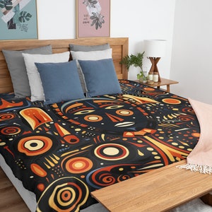 King, Queen African Microfiber Duvet Cover, Ankara Bedding, Ankara Blanket, Abstract Print Blanket, African Home Decor, African Bed Spread