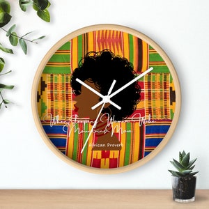 African Wall Clock Decor/ Afrocentric Gift Clock/ African Wall Clock/ African Wall Prints/ Clock African/ African Wall Decor