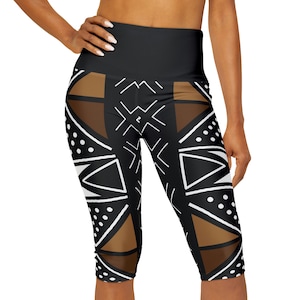 African Yoga Pants, Ankara Work out Pants for Women,  Yoga Capri Leggings, Yoga Clothing,  African Tights, Funky Tights, African Leggings