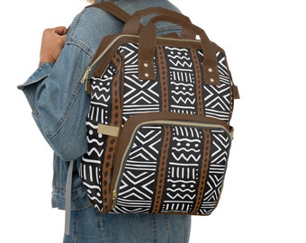 Mudcloth Diaper Bag/Ankara Print Backpack/ Ankara Texture/Diaper Bags/Diaper Bag Backpacks/Baby Gifts/Unisex Baby Shower Gift /