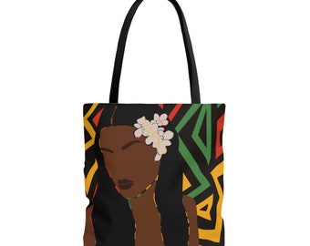 African Ankara Tote Bag, Melanin Queen Bag, Black is Beautiful, Aesthetic Tote Bag, Tribal Tote, Reusable Grocery Bag, Eco Shoulder Bag