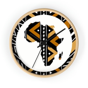 African Wall Clock Decor/ Afrocentric Gift Clock/ African Wall Clock/ African Wall Prints/ Clock African/ African Wall Decor