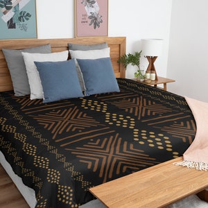 King, Queen African Microfiber Duvet Cover, Ankara Bedding, Ankara Blanket, Abstract Print Blanket, African Home Decor, African Bed Spread