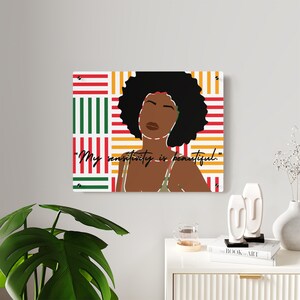 Black Woman Acrylic Wall Art Panel, African Print Decor, Afrocentric Home, Modern Afro Print, Tribal Wall Art, Melanin Wall Decor