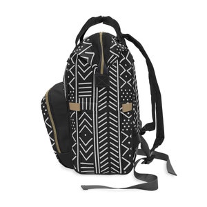 MudCloth Pattern Diaper Bag/Ankara Print Backpack/ Ankara Texture/Diaper Bags/Diaper Bag Backpacks/Baby Gifts/Unisex Baby Shower Gift / image 4