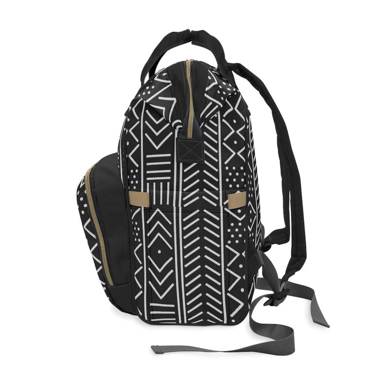 MudCloth Pattern Diaper Bag/Ankara Print Backpack/ Ankara Texture/Diaper Bags/Diaper Bag Backpacks/Baby Gifts/Unisex Baby Shower Gift / image 4