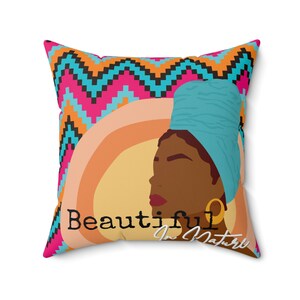 African Tribal Culture Pillow , Ankara Print Cushion, African Print Pillow , Afrocentric Home Decor,  melanin art decor, black woman home