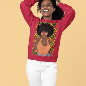 Women Sweatshirt / Black Girl Top /Black Girlfriends / African woman wear/ Afrocentric Crewneck/ Crewneck Sweatshirt/ Womens Gymwear