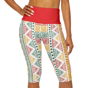 Afrikaanse Yoga Broek, Ankara Work out Broek voor Vrouwen, Yoga Capri Leggings, Yoga Kleding, Afrikaanse Panty's, Funky Panty's, Afrikaanse Leggings