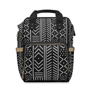 MudCloth Pattern Diaper Bag/Ankara Print Backpack/ Ankara Texture/Diaper Bags/Diaper Bag Backpacks/Baby Gifts/Unisex Baby Shower Gift / image 2