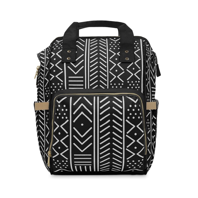 MudCloth Pattern Diaper Bag/Ankara Print Backpack/ Ankara Texture/Diaper Bags/Diaper Bag Backpacks/Baby Gifts/Unisex Baby Shower Gift / image 2