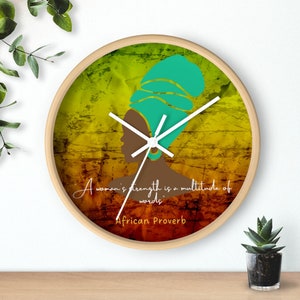 African Wall Clock Decor/ Afrocentric Gift Clock/ African Wall Clock/ African Wall Prints/ Clock African/ African Wall Decor