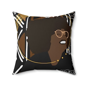 African Tribal Culture Pillow , Ankara Print Cushion, African Print Pillow , Afrocentric Home Decor , Black Woman afro art