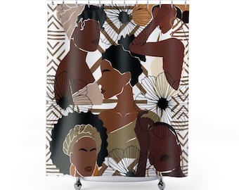 Tenda da doccia con motivo a stampa africana/ Decorazioni per fidanzate nere/ Bagno afrocentrico/ Ispirata ad Ankara/ Arte melanina/ Regalo unico per l'inaugurazione della casa