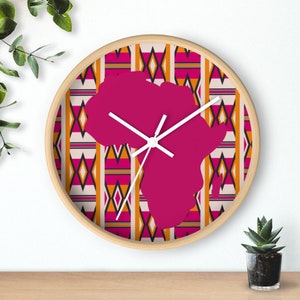 African Wall Clock Decor/ Afrocentric Gift Clock/ African Wall Clock/ African Wall Prints/ Clock African/ African Wall Decor