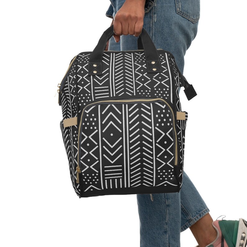 MudCloth Pattern Diaper Bag/Ankara Print Backpack/ Ankara Texture/Diaper Bags/Diaper Bag Backpacks/Baby Gifts/Unisex Baby Shower Gift / image 7