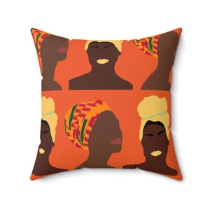 African Tribal Culture Pillow , Ankara Print Cushion, African Print Pillow , Afrocentric Home Decor, black womens kente art