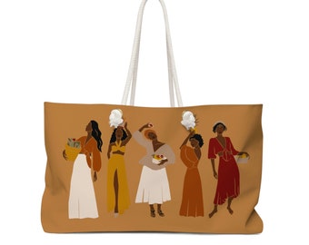 Black Goddess' Brown Weekender Tote Bag