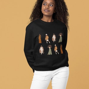 Women Sweatshirt / Black Girl Top /Black Girlfriends / African woman wear/ Afrocentric Crewneck/ Crewneck Sweatshirt/ Womens Gymwear