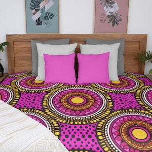 King, Queen African Microfiber Duvet Cover, Ankara Bedding, Ankara Blanket, Abstract Print Blanket, African Home Decor, African Bed Spread