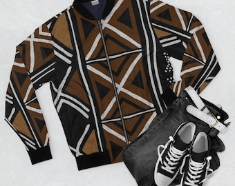 African Print Bomber Jacket/ Ankara Bomber Jacket/ Casual Jacket/ Cool Bomber Jacket/ Tribal Print Bomber Jacket/ Mudcloth Print Jacket