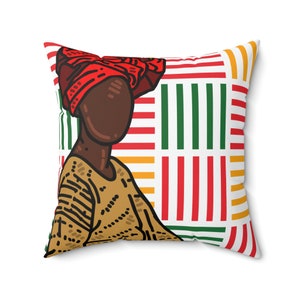 African Tribal Culture Pillow , Ankara Print Cushion, African Print Pillow , Afrocentric Home Decor,  melanin art decor, black woman home