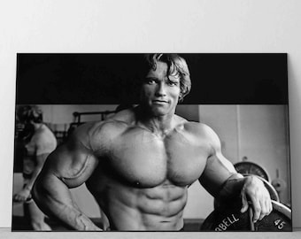 Arnold Schwarzenegger bodybuilding Gym Print, Vintage Mr olympia poster, Premium Quality Home Office Bedroom Decor Wall Art