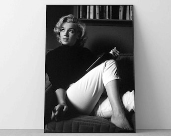 Marilyn Monroe Poster, Vintage Black and White Print Actress Designer ...