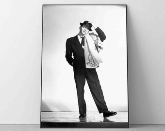 Frank Sinatra Poster Print, schwarz weiß amerikanischer Sänger Schauspieler Wand Kunst Retro Fotografie Premium Qualität Bild Home Decor