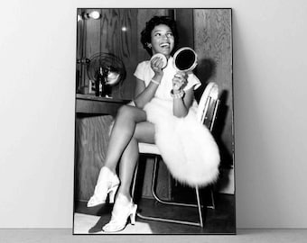 Plakat Dorothy Dandridge, ikoniczna amerykańska aktorka, piosenkarka i tancerka czarno-biała sztuka vintage fotografia wystrój domu
