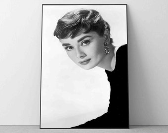 Audrey Hepburn Print,  Feminist Poster, Vintage photo, minimalist Wall Art Home Decor Premium Quality Home Office