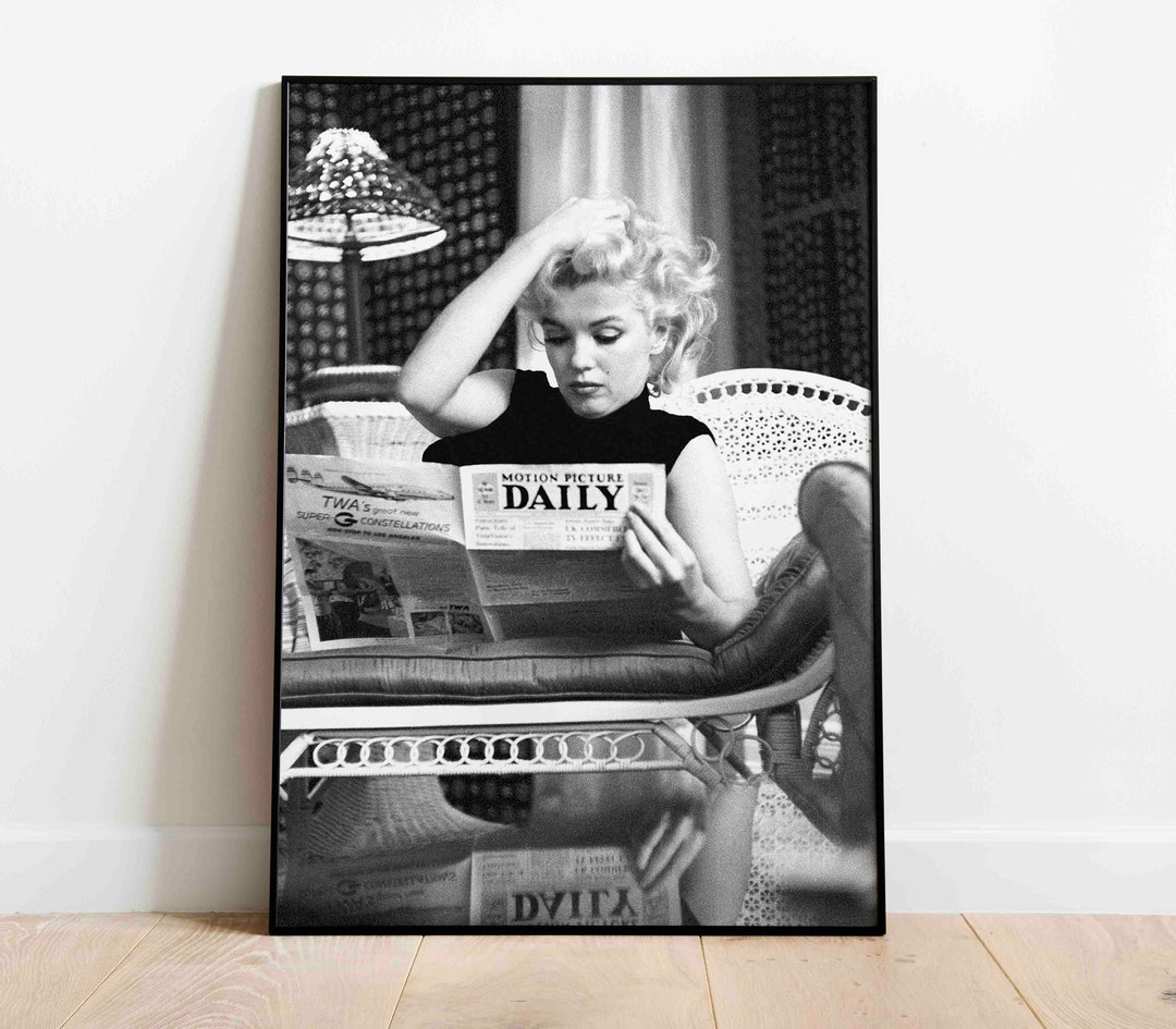 Marilyn Monroe News Poster, Vintage Black and White Print Actress ...